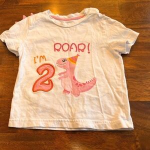Pink Dinosaur Birthday T-Shirt for Kids